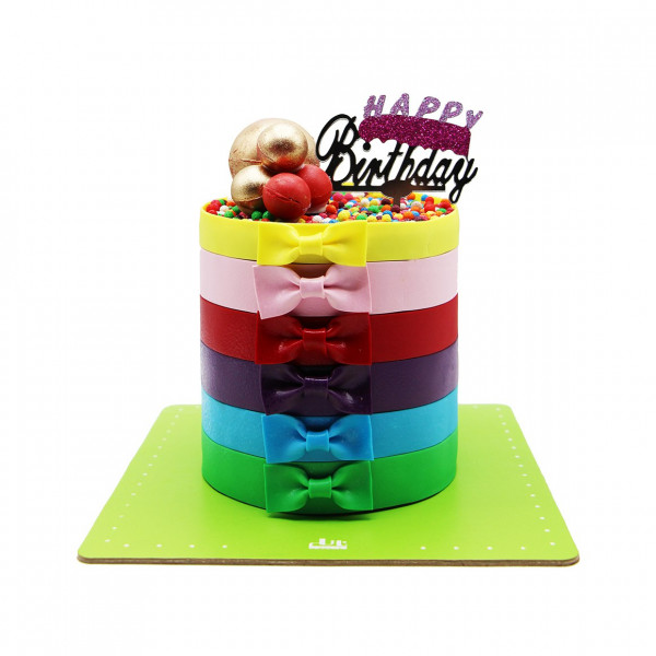 کیک تولد دخترانه رنگین کمان